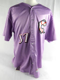 2019 Clearwater Threshers #57 Game Issued Pos Used Purple Jersey Strike Cancer 1