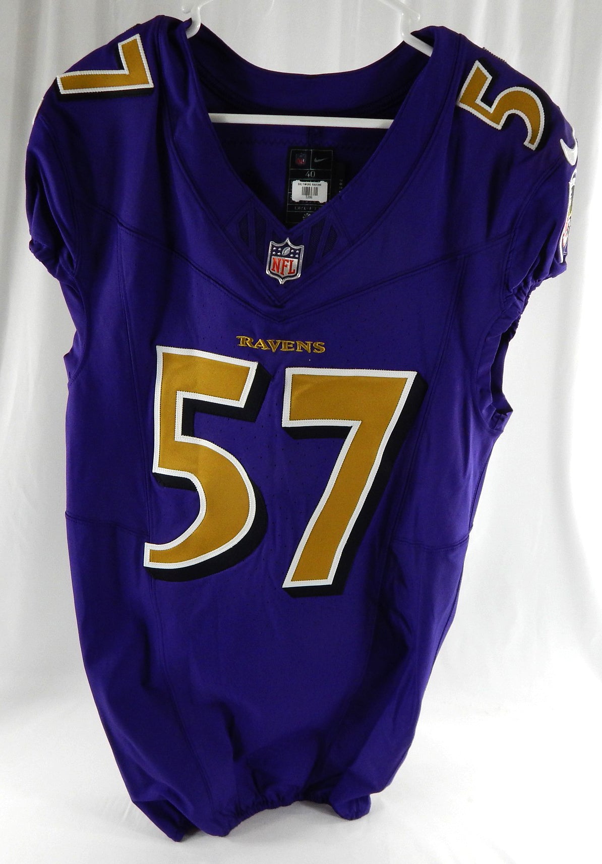 2024 Baltimore Ravens William Kwenkeu #57 Game Issued Purple Jersey Color Rush 1