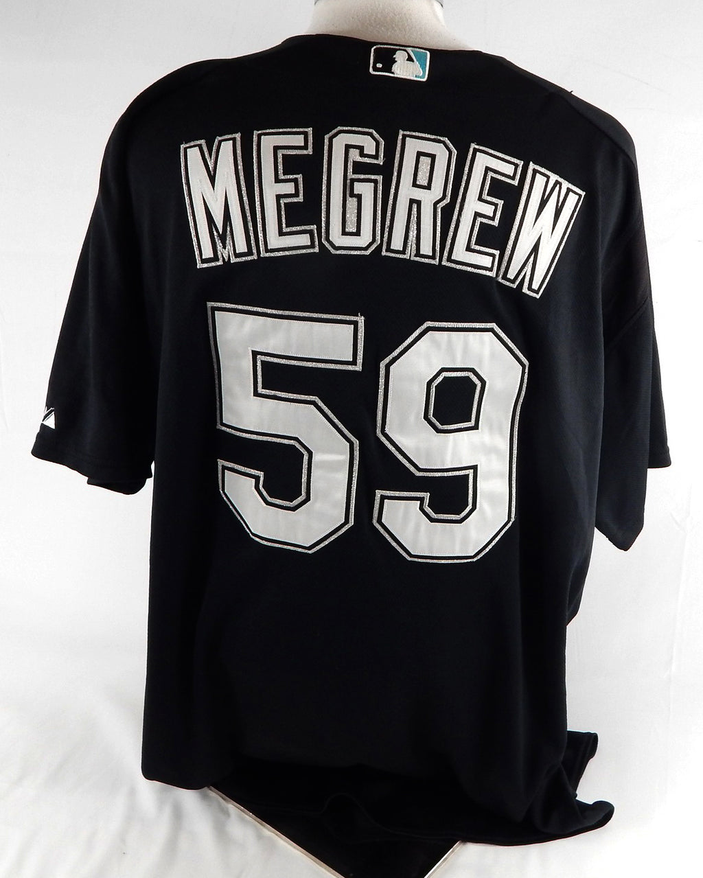 2003-06 Miami Marlins Michael Megrew #59 Game Used Black Jersey BP ST XXL 795 Pic2