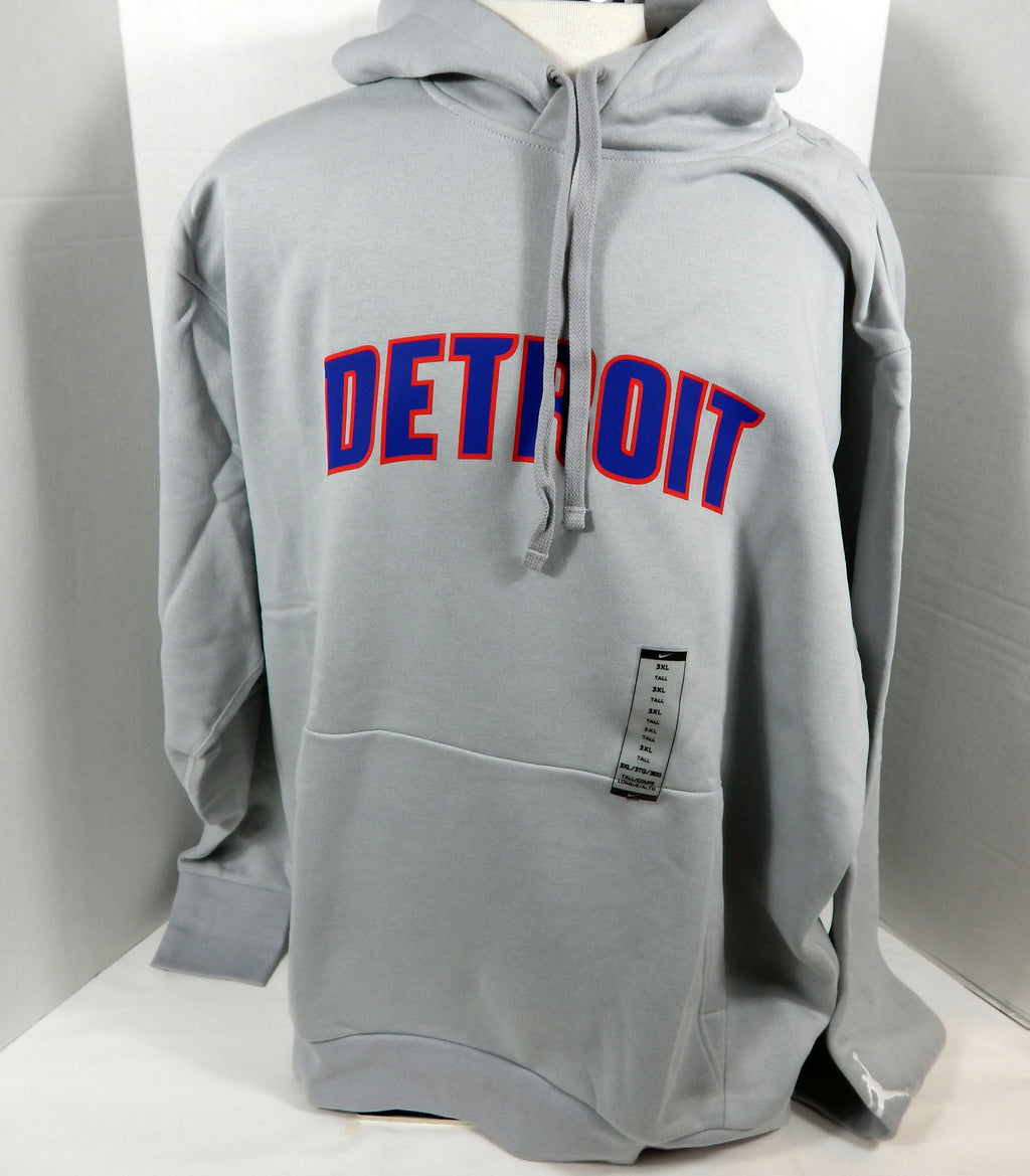 2020-21 Detroit Pistons Team Issued Grey Train Hoodie Sweatshirt Jordan 3XLT 9S