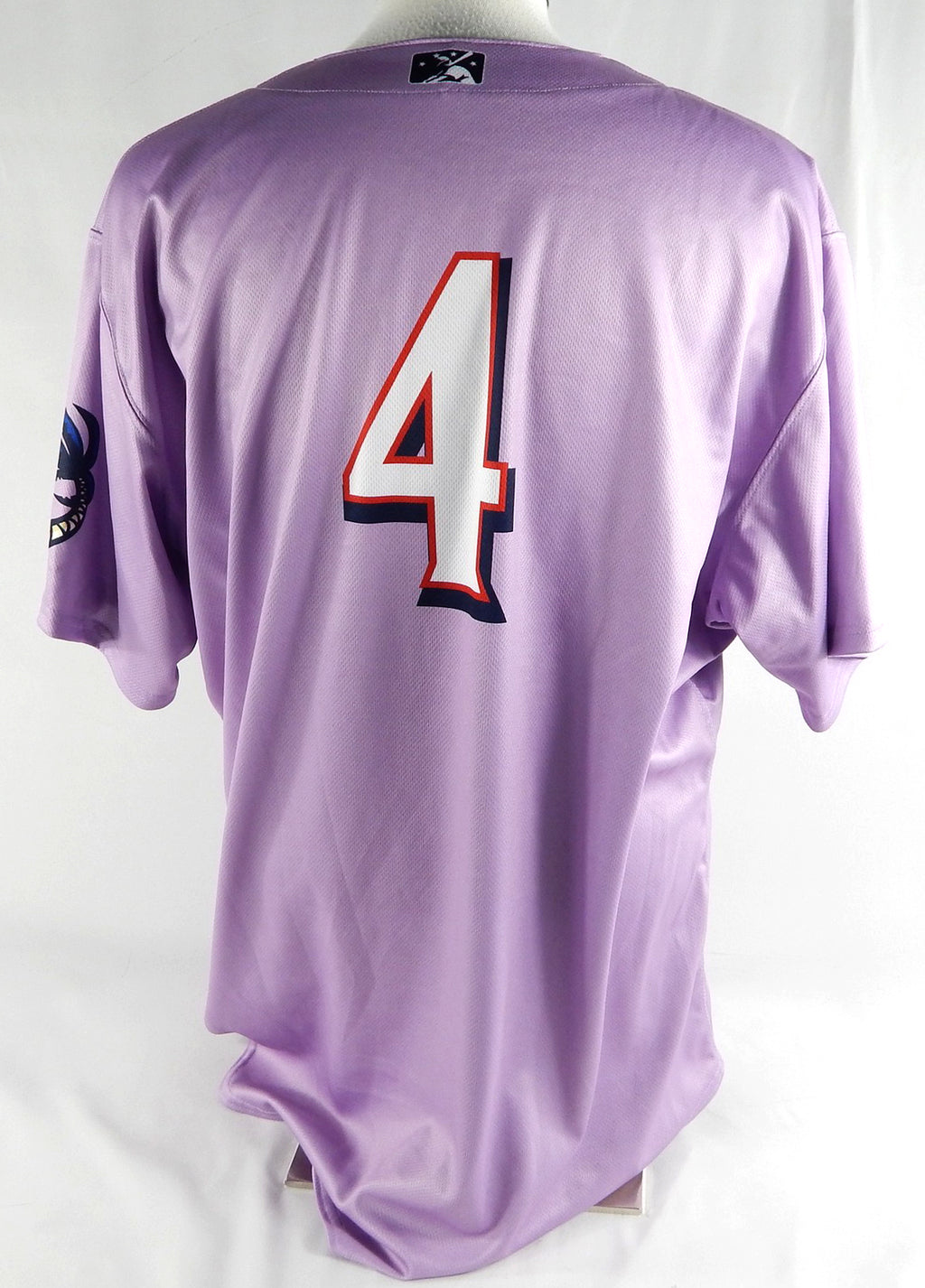 2019 Clearwater Threshers #4 Game Issued Pos Used Purple Jersey Cancer 50 942 Pic2