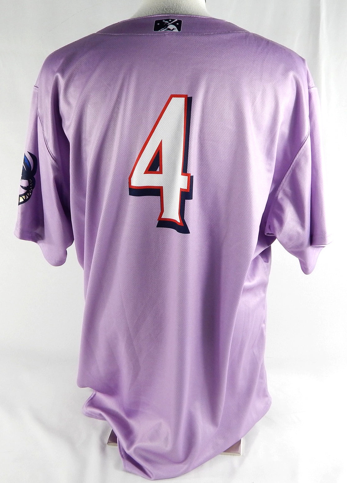 2019 Clearwater Threshers #4 Game Issued Pos Used Purple Jersey Cancer 50 942 Pic2