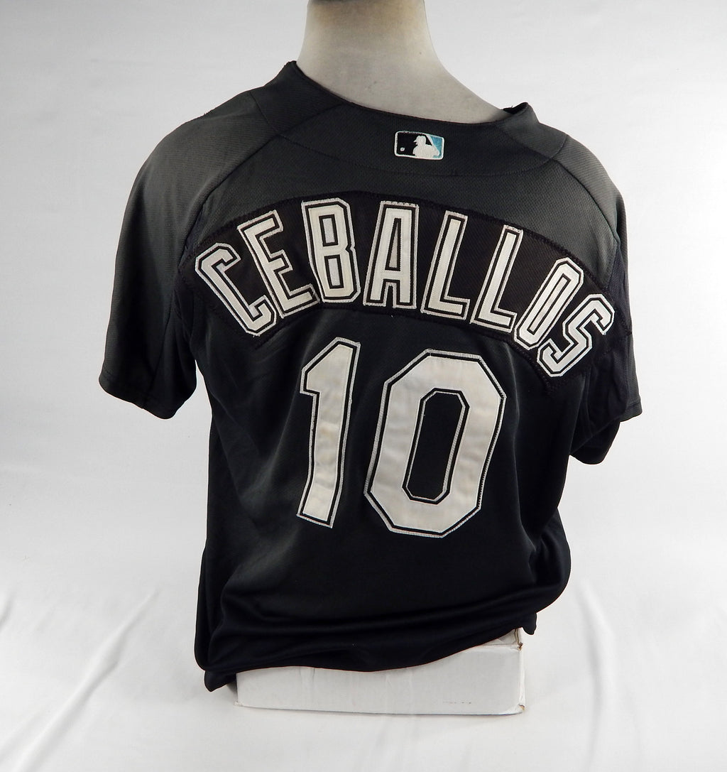 2003-06 Florida Marlins Caballos #10 Game Used Black Jersey ST BP XL DP72315