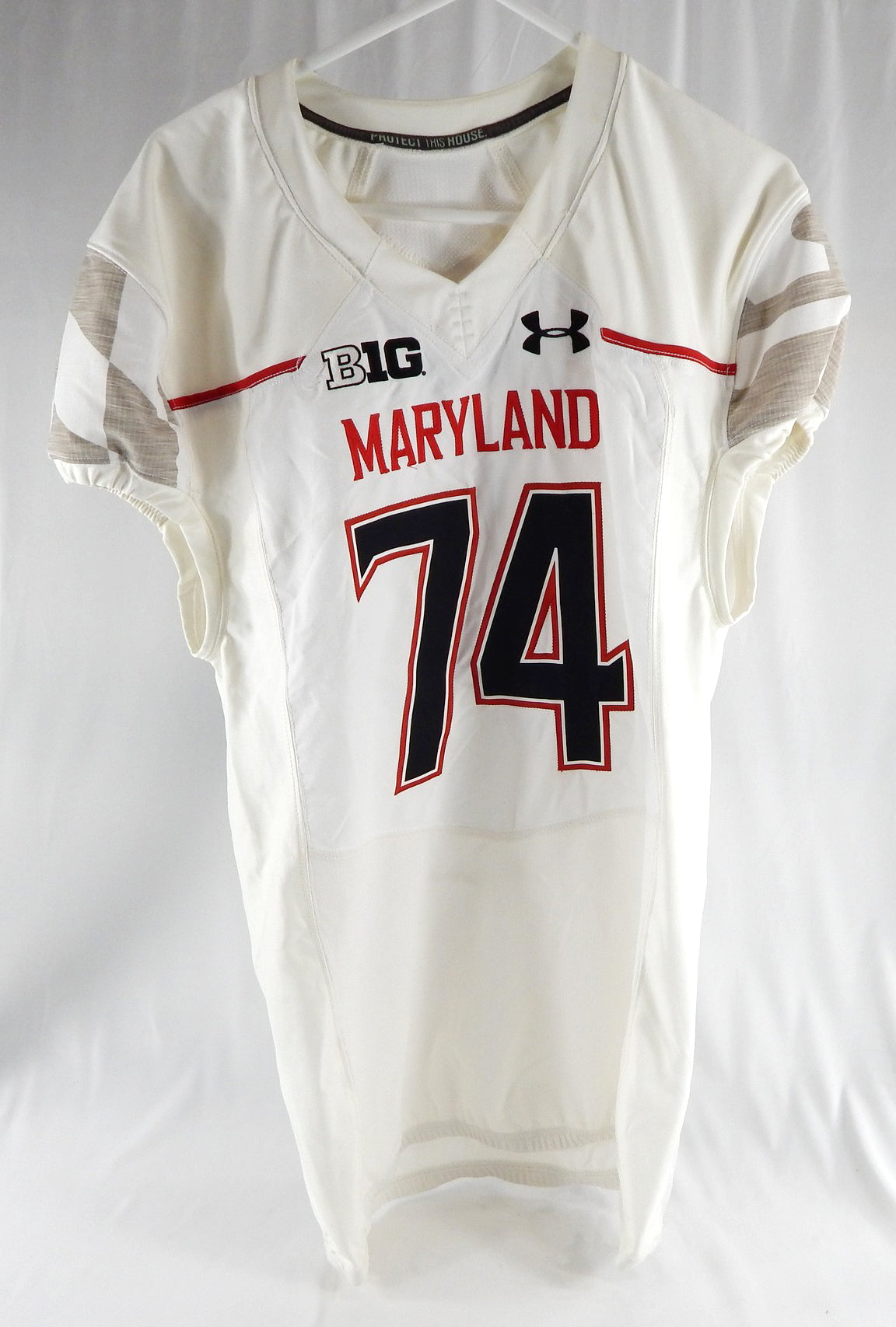 2014 Maryland Terrapins Nick Klemm #74 Game Used White Jersey 46 589