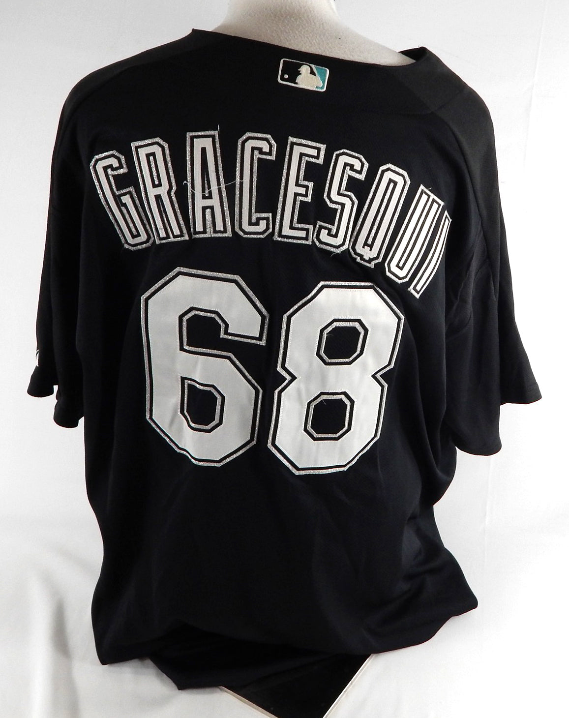 2004 Miami Marlins Frank Gracesqui #68 Game Used Black Jersey BP ST XXL 796 Pic2