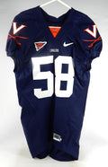 2006-09 Virginia Cavaliers #58 Game Issued Navy Jersey Name Plate Removed 40 076