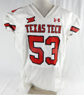 2022 Texas Tech Red Raiders #53 Game Used White Jersey Football NP Rem 54 035