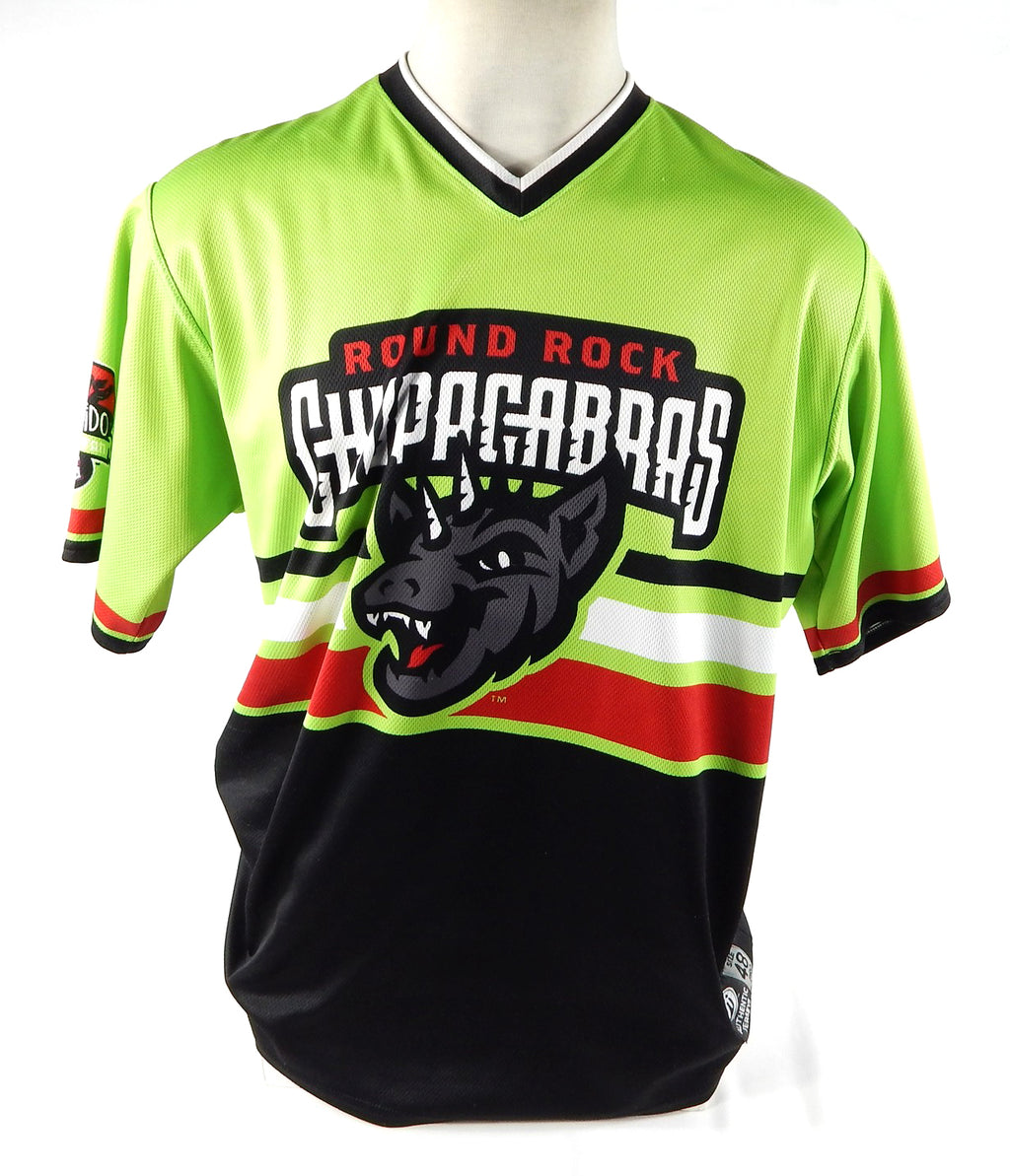 2022 Round Rock Express Demarcus Evans #30 Game Used Green Jersey Chupacabras6