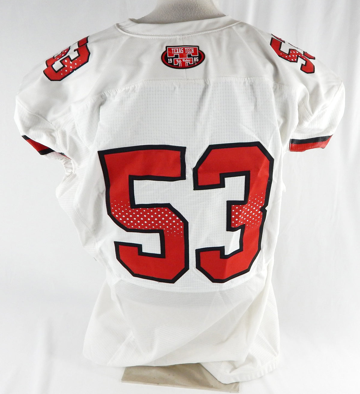 2022 Texas Tech Red Raiders #53 Game Used White Jersey Football NP Rem 54 035 Pic2