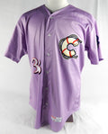 2019 Clearwater Threshers #33 Game Issued Pos Used Purple Jersey Strike Out 46 4