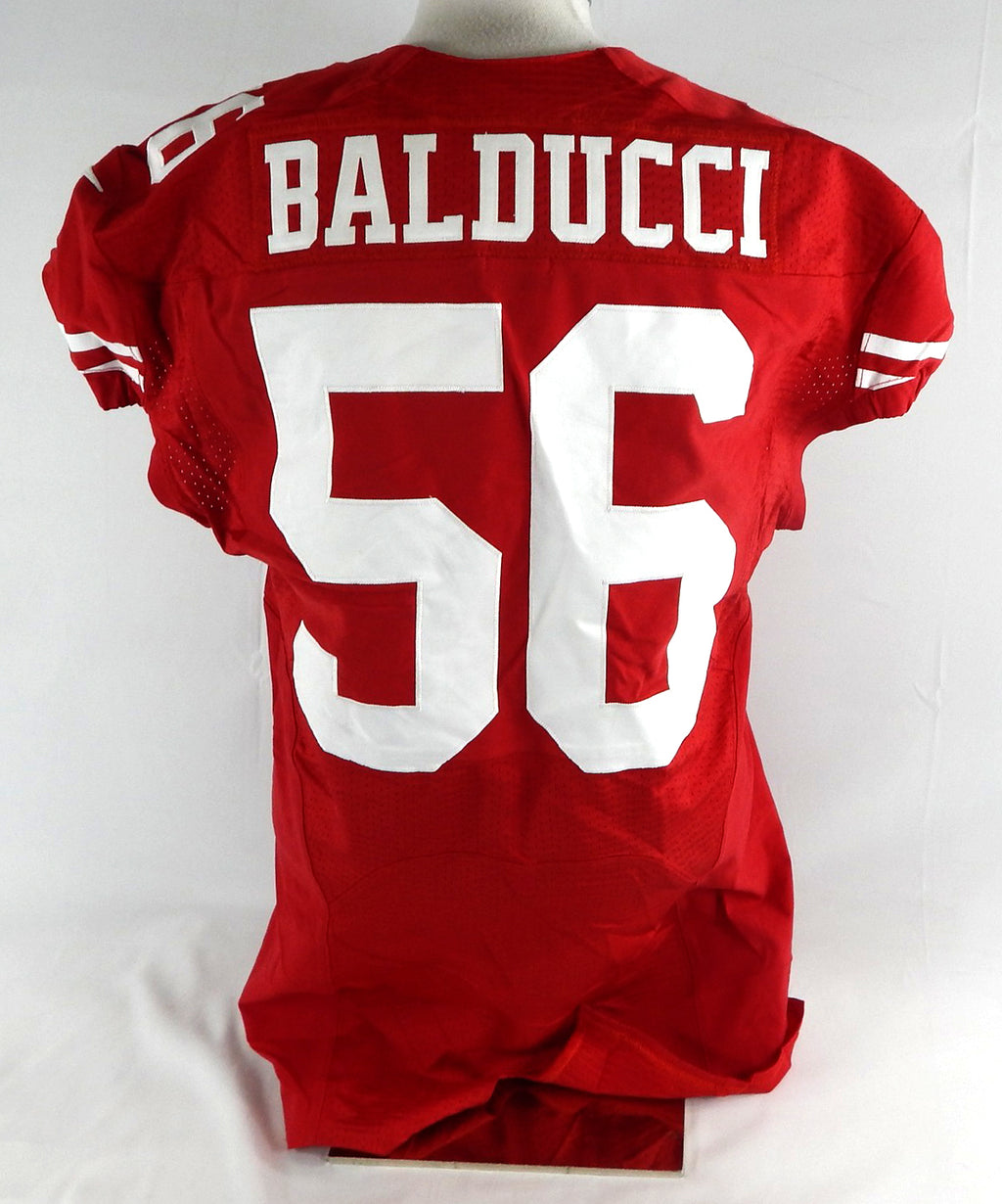 2013 San Francisco 49ers Alex Balducci #56 Game Used Red Jersey 70th P 46 860 Pic2