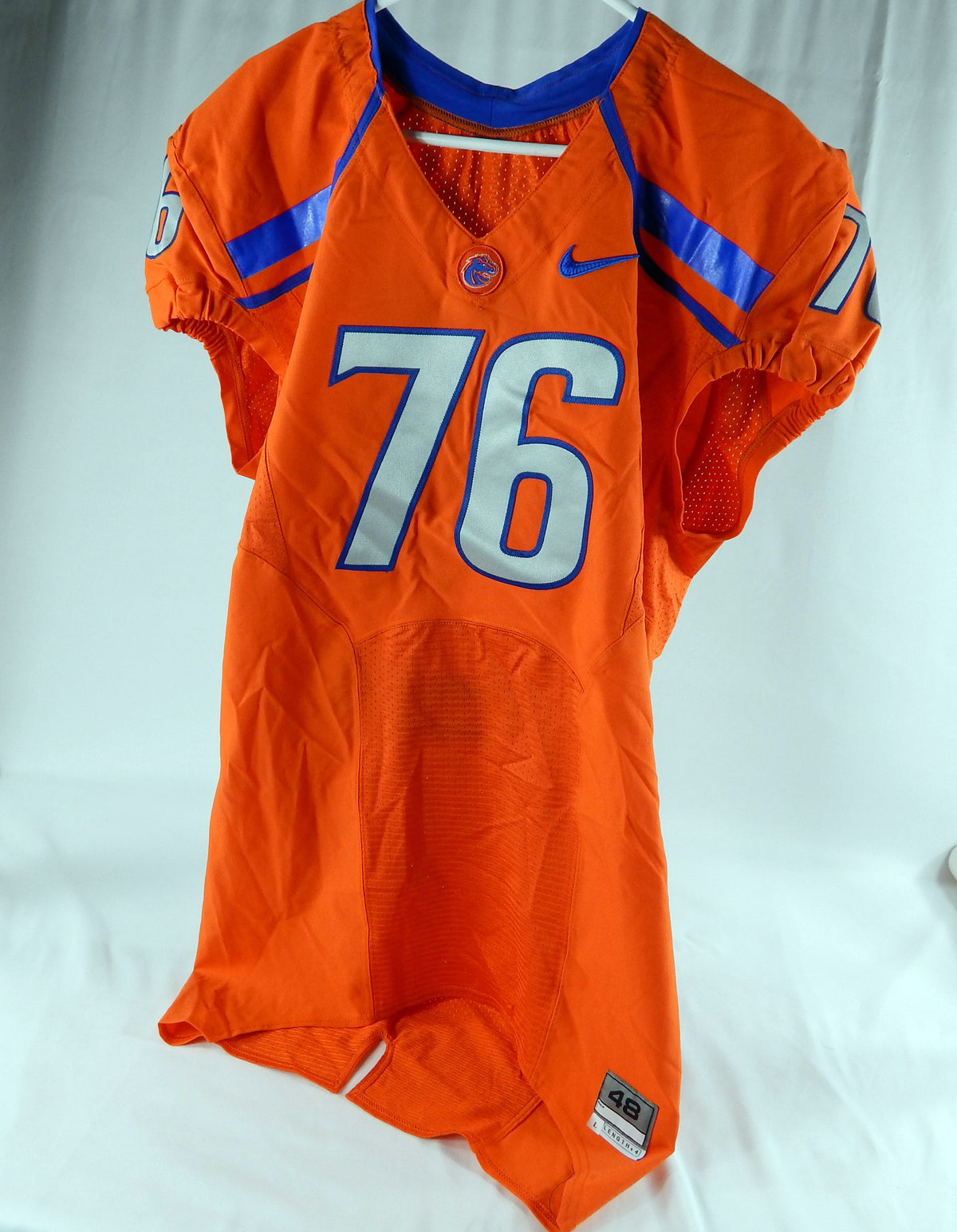 2012-17 Boise State Broncos #76 Game Issued Orange Jersey Football 48+4 588