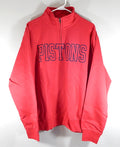Detroit Pistons Gear For Sports Big Cotton 1/4 Zip-Up Sweatshirt Red Adult L New