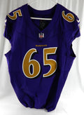 2024 Baltimore Ravens David Olajiga #65 Game Issued Purple Jersey Color Rush 4