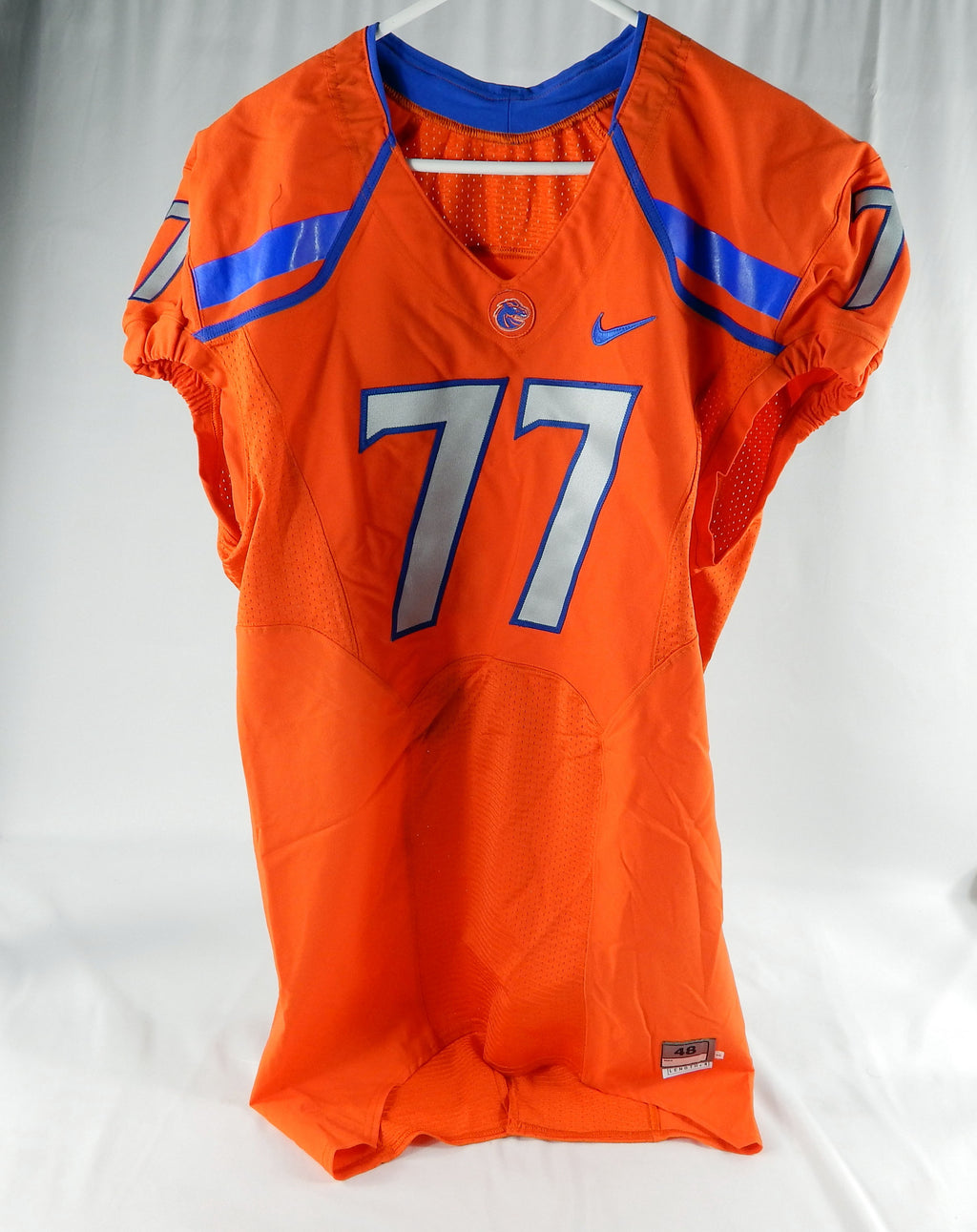 2012-17 Boise State Broncos #77 Game Issued Orange Jersey Football 48+4 590