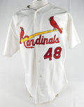 1999 St. Louis Cardinals Mike Matthews #48 Game Issued White Jersey 48 457