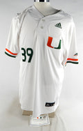 Miami Hurricanes #39 Game Used White Jersey Baseball Name Plate Removed 46 822