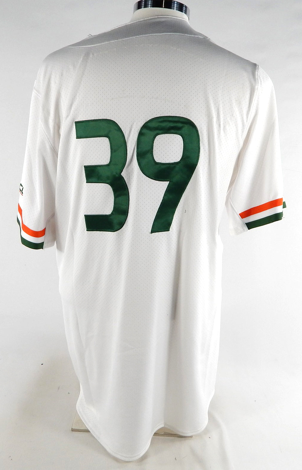 Miami Hurricanes #39 Game Used White Jersey Baseball Name Plate Removed 46 822 Pic2