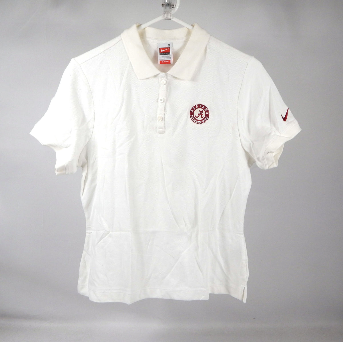 2000s Alabama Crimson Tide Team Issued White Polo Shirt Womens 56328 YS 4-6 9S