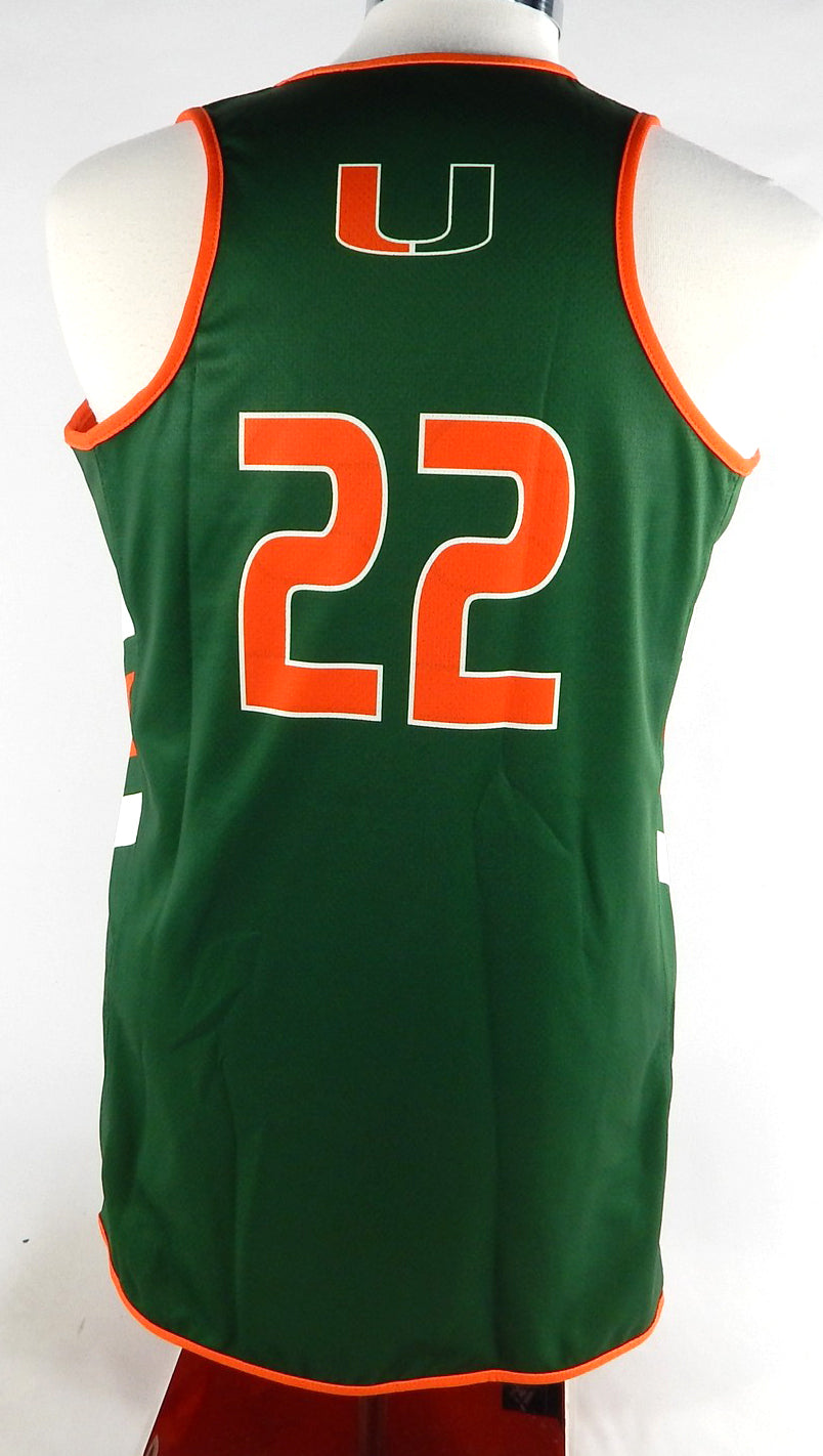 Miami Hurricanes #22 Game Used Green Practice Jersey Basketball L 823 Pic2