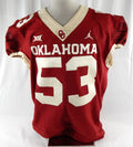 2018 Oklahoma Sooners #53 Game Used Crimson Red Jersey Alt NP Rem 50 239