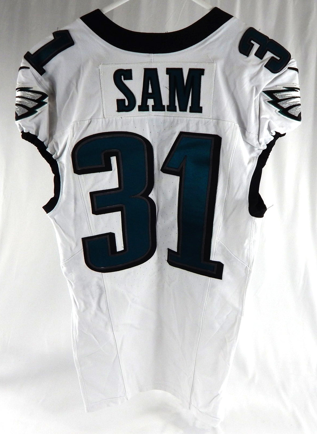 2024 Philadelphia Eagles Andre' Sam #31 Game Used White Jersey 38 DP111901 Pic2