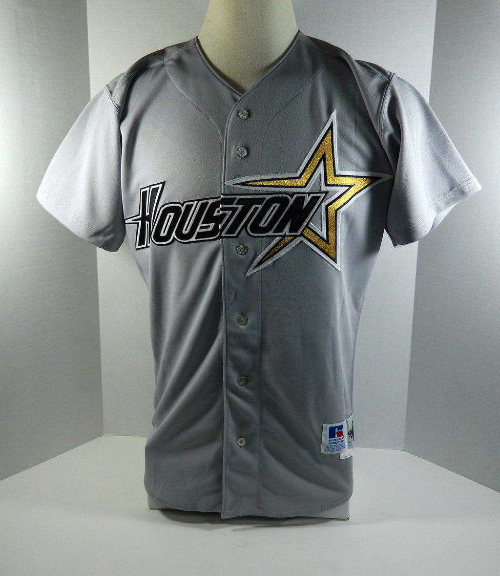 1997-99 Houston Astros Sean Bergman Stan Javier #38 Game Issued Grey Jersey 385 Pic2
