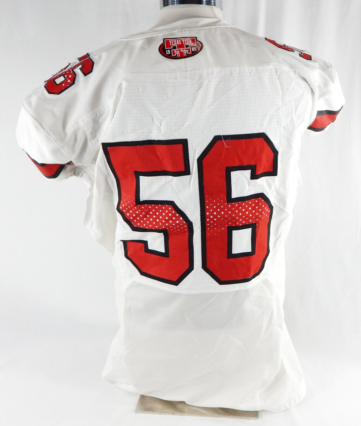 2022 Texas Tech Red Raiders #56 Game Used White Jersey Football NP Rem 50 038 Pic2