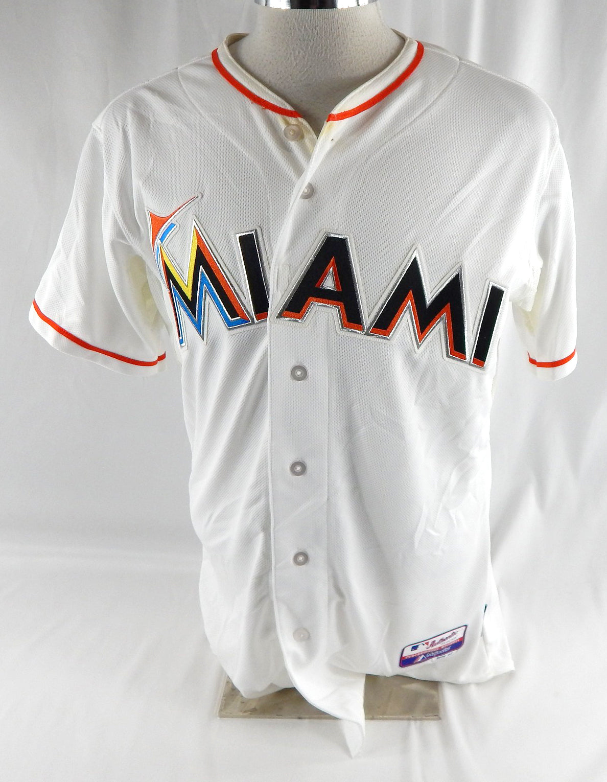 2012-18 Miami Marlins Blank Game Issued White Jersey 42 DP113062