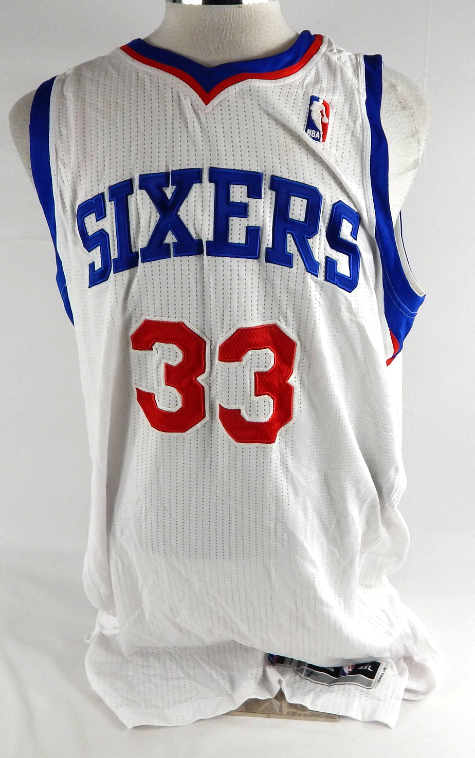 2013-14 Philadelphia 76ers Daniel Orton #33 Game Used White Jersey 3XL 835