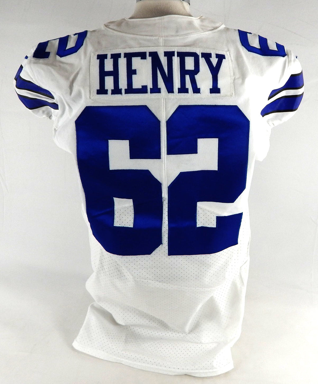 2019 Dallas Cowboys Marcus Henry #62 Game Used White Jersey 46 807 Pic2