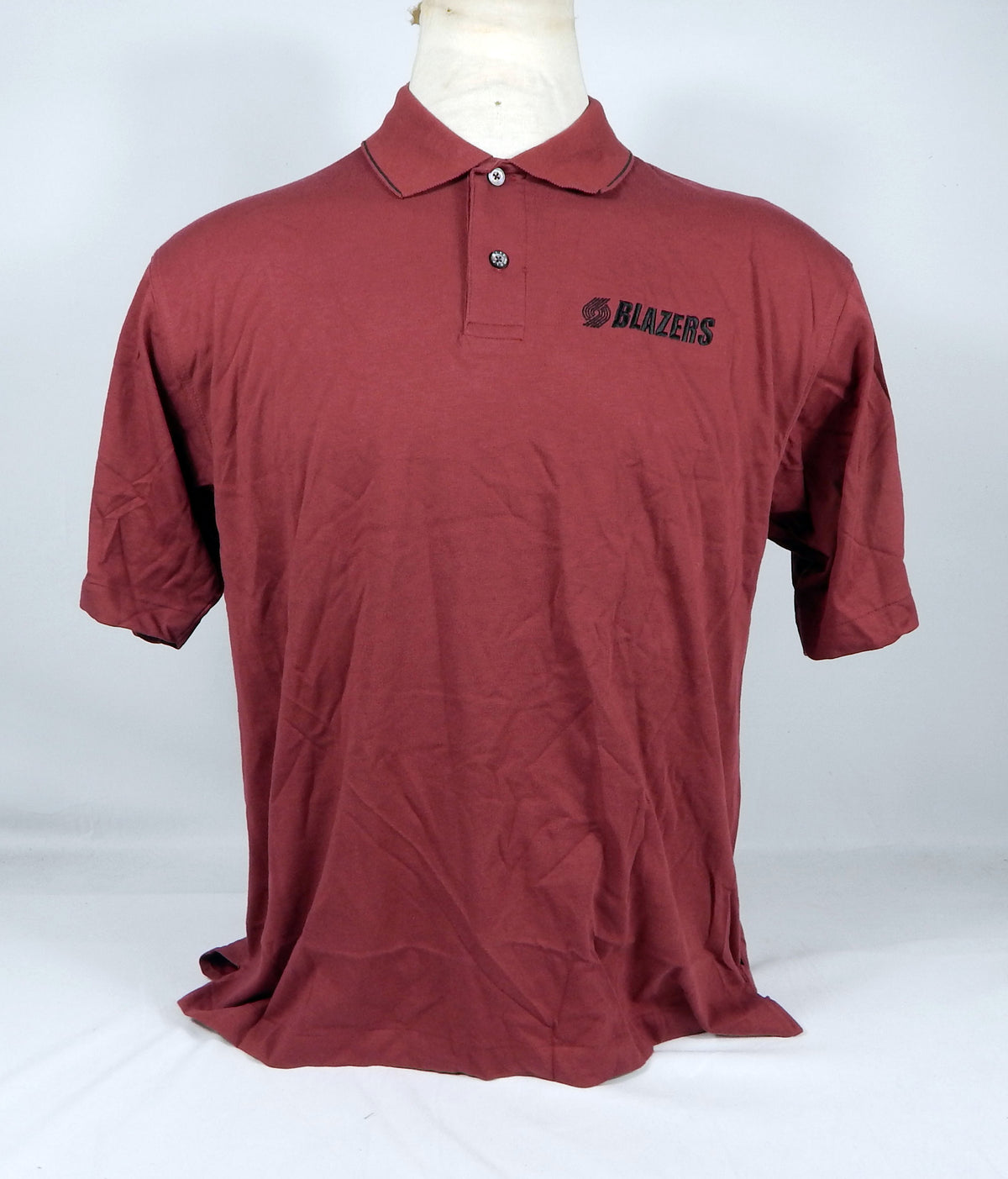2000s Portland Trailblazers Team Issued Burgundy Red Polo Shirt 166762-684 M 39S