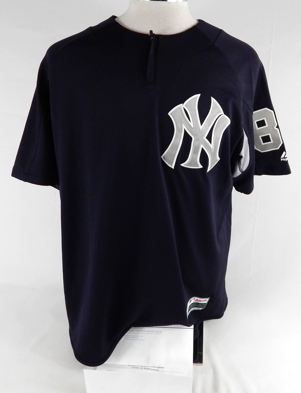 2018 New York Yankees Justus Sheffield #86 Game Issued Used Navy Pullor Jersey 3