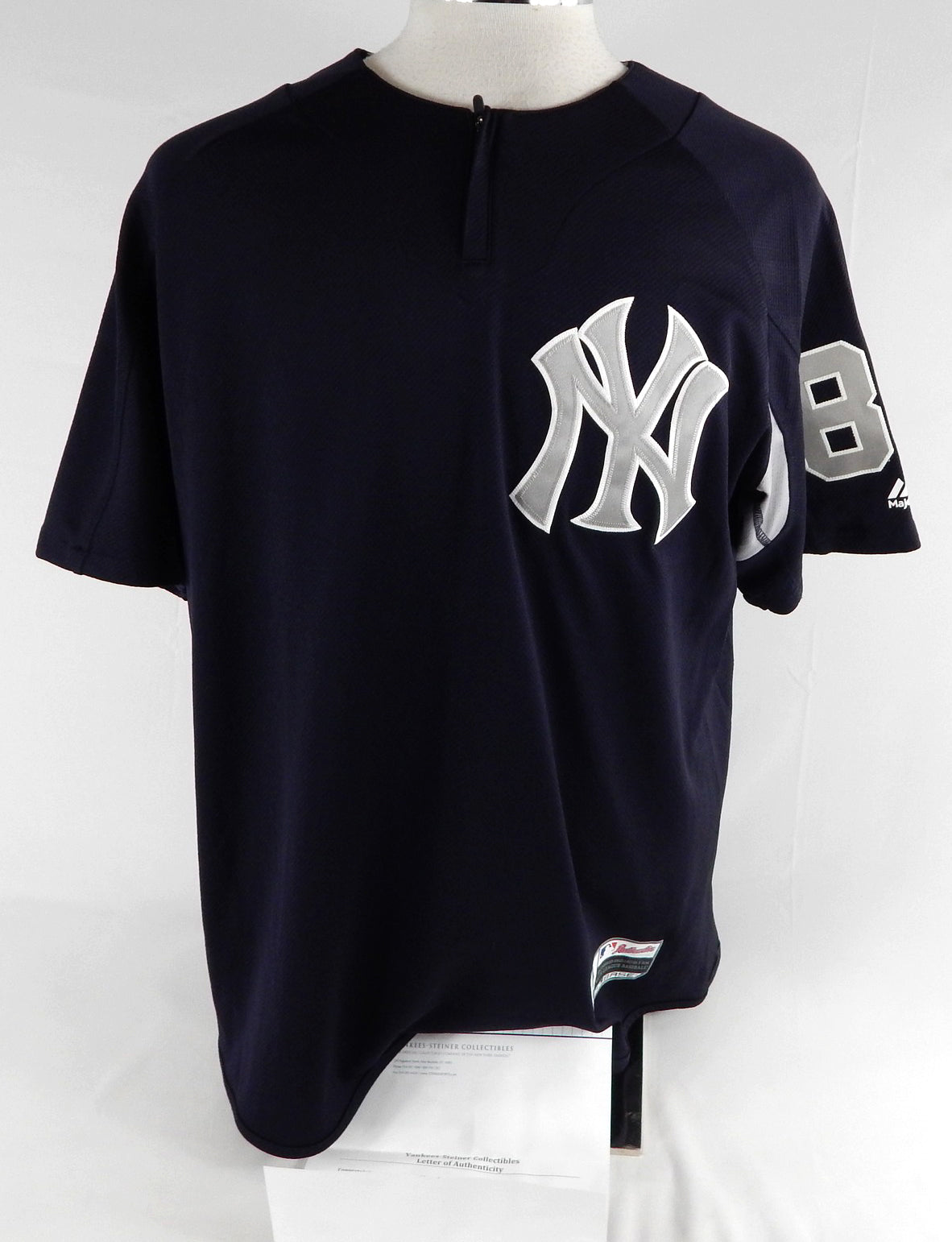 2018 New York Yankees Justus Sheffield #86 Game Issued Used Navy Pullor Jersey 3