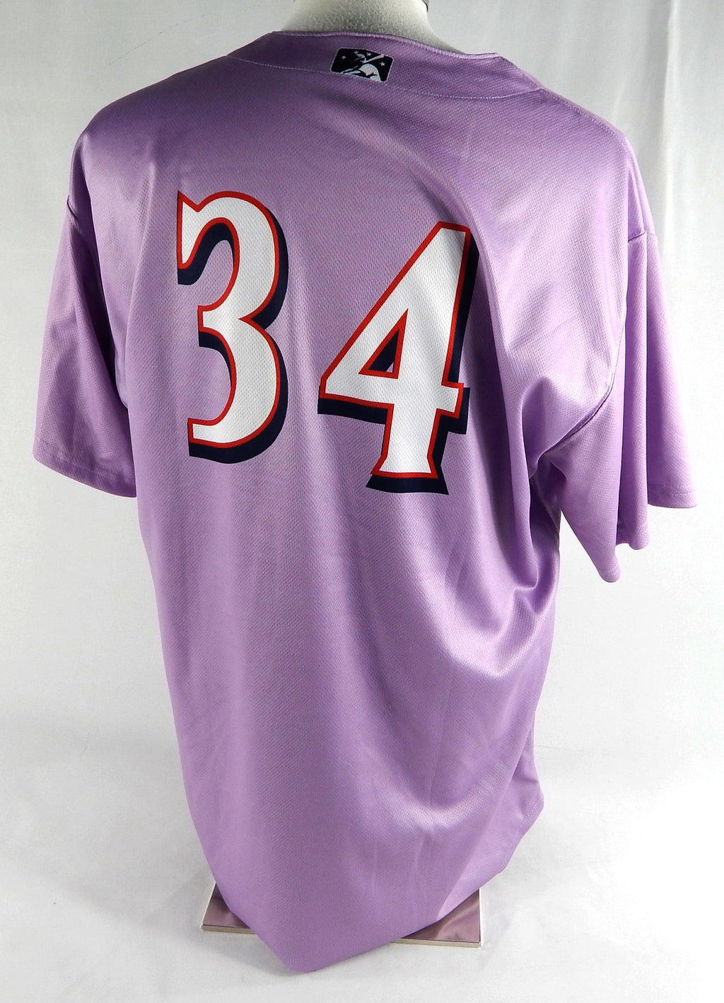 2019 Clearwater Threshers #34 Game Issued Pos Used Purple Jersey Strike Out 7 Pic2