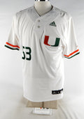 Miami Hurricanes #53 Game Used White Jersey Baseball Name Plate Removed 44 829