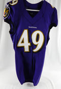 2016 Baltimore Ravens Al-Hajj Shabazz #49 Game Issued Purple Practice Jersey 2