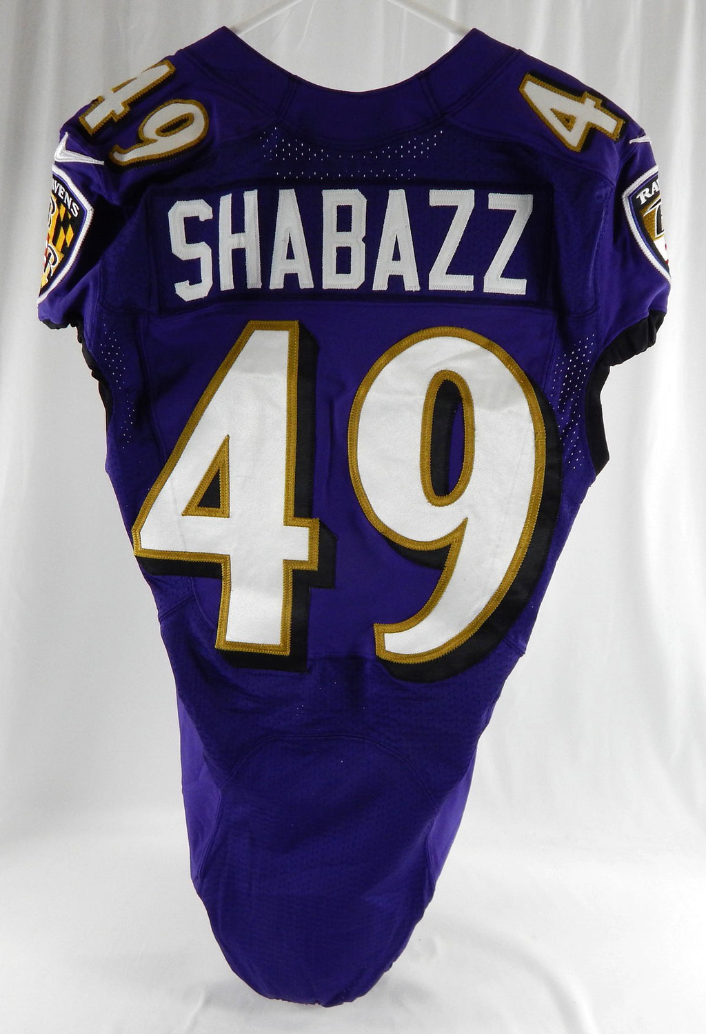 2016 Baltimore Ravens Al-Hajj Shabazz #49 Game Issued Purple Practice Jersey 2 Pic2