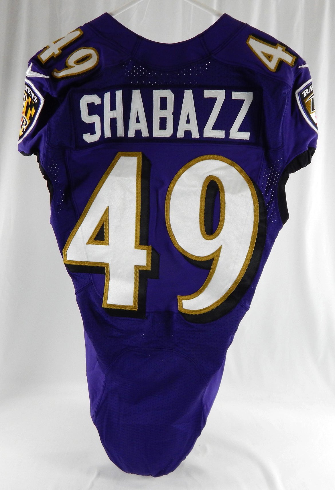 2016 Baltimore Ravens Al-Hajj Shabazz #49 Game Issued Purple Practice Jersey 2 Pic2