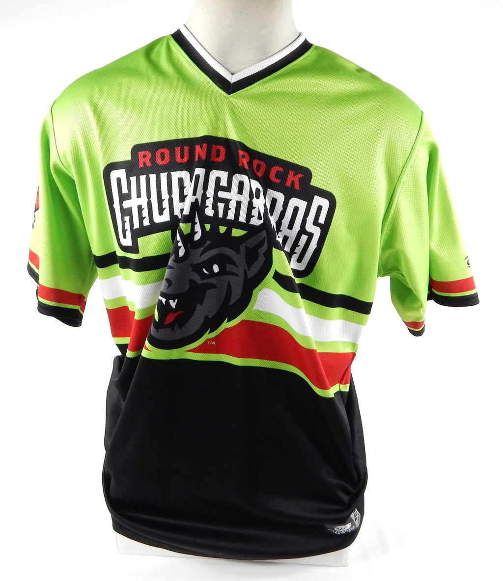 2022 Round Rock Express #48 Game Issued Pos Used Green Jersey Chupacabras MILB