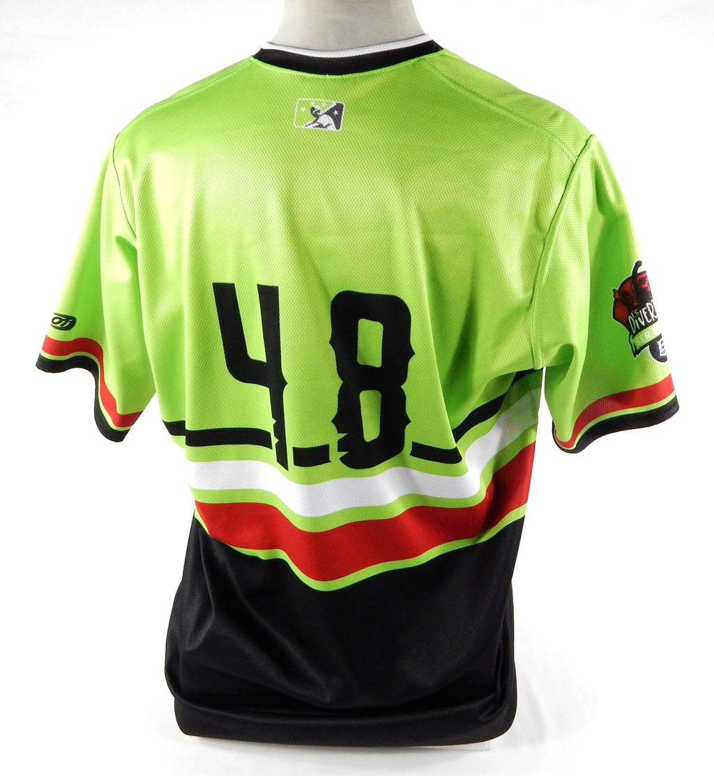 2022 Round Rock Express #48 Game Issued Pos Used Green Jersey Chupacabras MILB Pic2