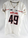 2015 Maryland Terrapins Gus Little #49 Game Used White Jersey 44 598