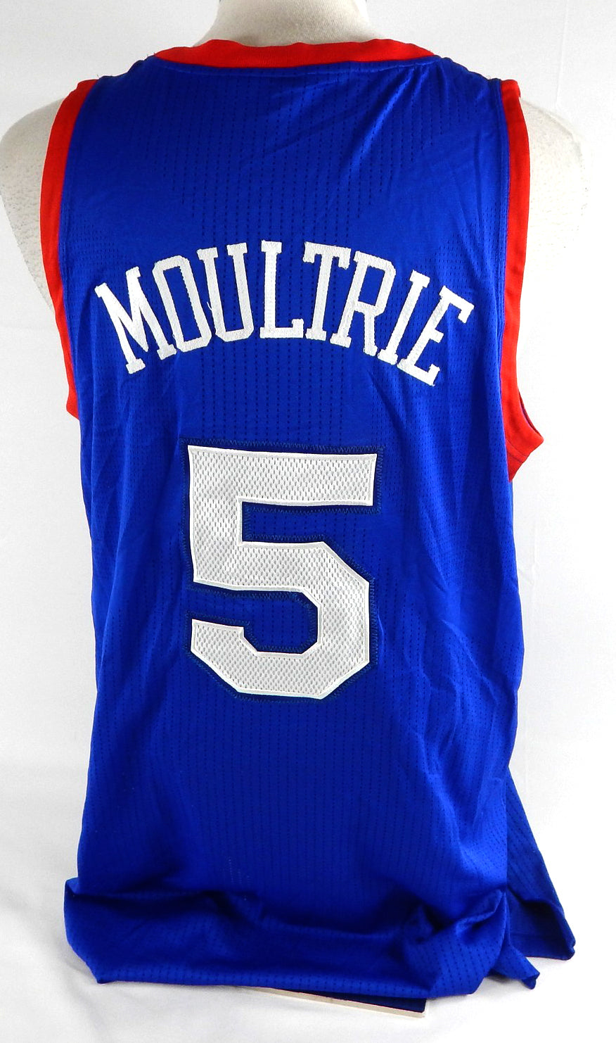 2011-12 Philadelphia 76ers Arnett Moultrie #5 Game Issued Blue Jersey Iverson P8 Pic2