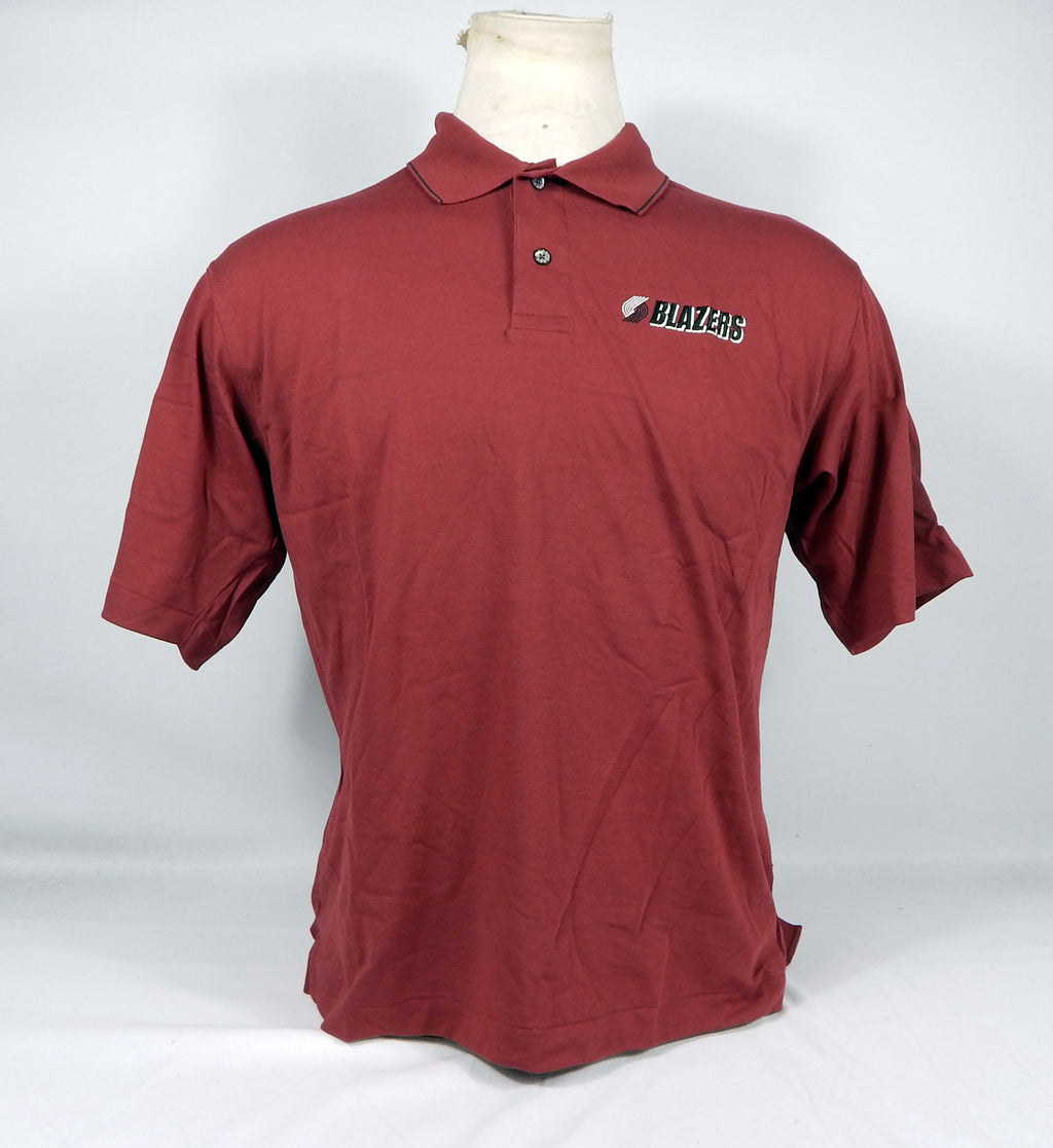 2000s Portland Trailblazers Team Issued Burgundy Red Polo Shirt 166762-684 S 45S