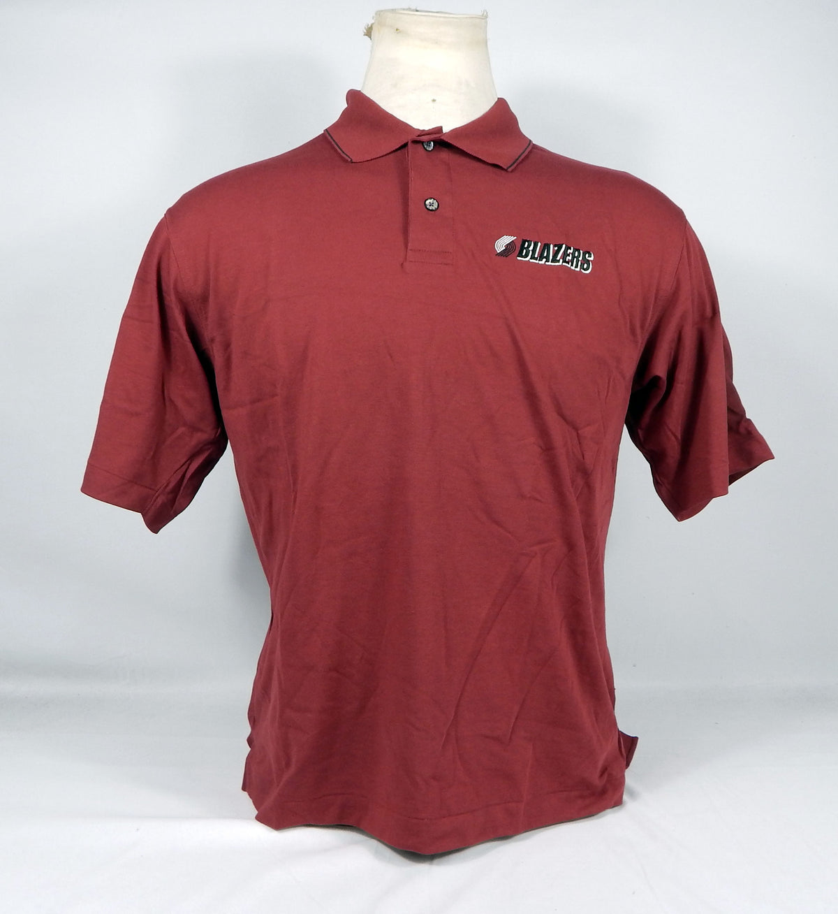 2000s Portland Trailblazers Team Issued Burgundy Red Polo Shirt 166762-684 S 45S