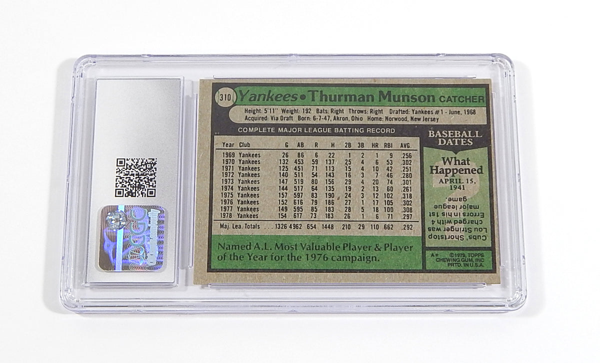 1979 Topps Thurman Munson #310 Yankees CGC 7 Pic2