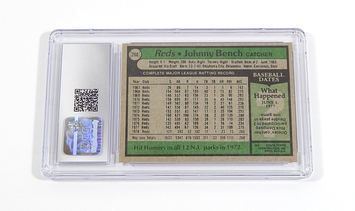 1979 Topps Johnny Bench #200 Reds CGC 7 Pic2
