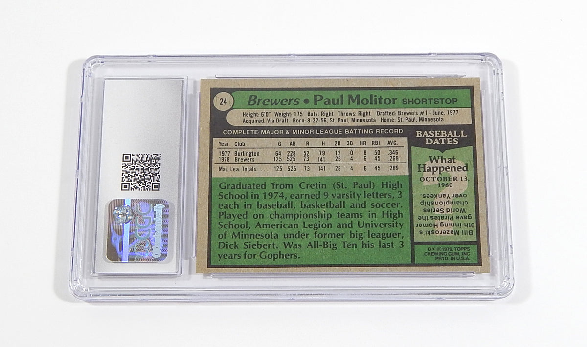 1979 Topps Paul Molitor #24 Brewers CGC 6.5 Pic2