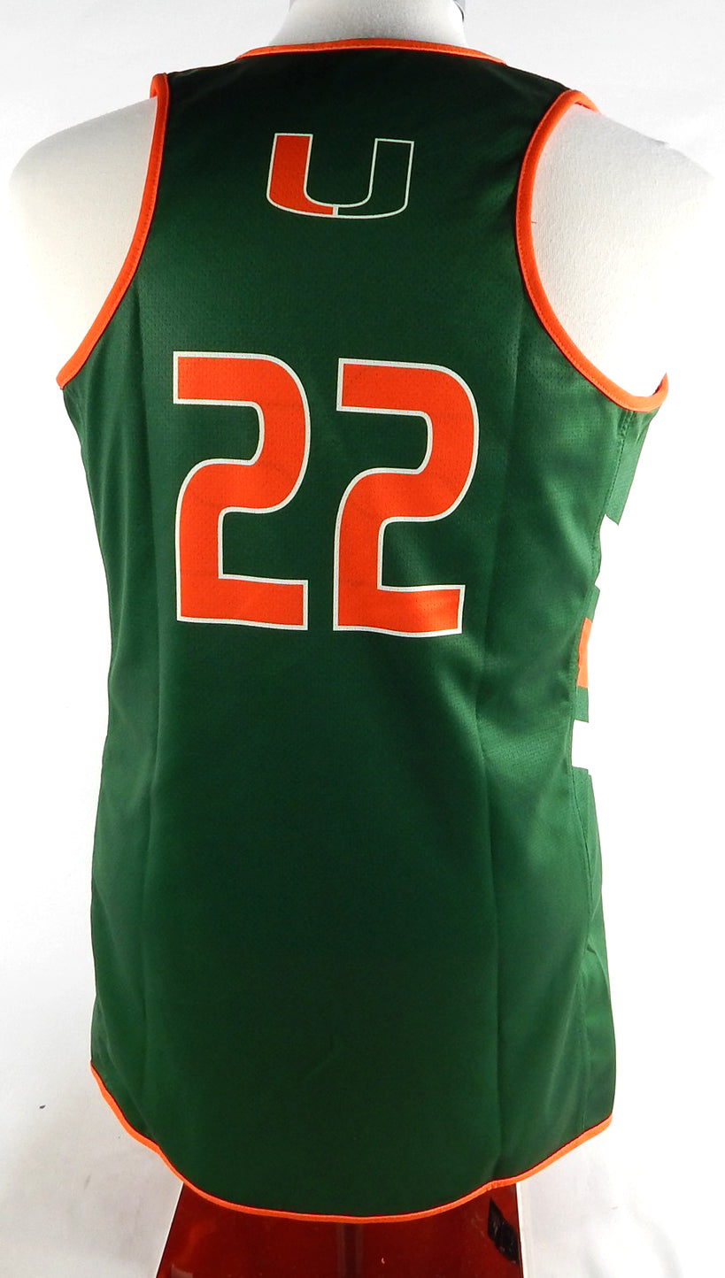Miami Hurricanes #22 Game Used Green Practice Jersey Basketball L 833 Pic2