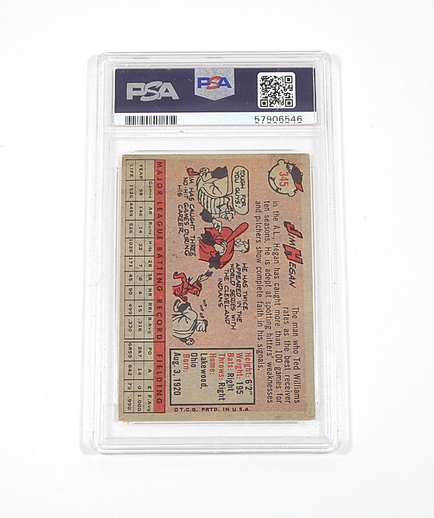 1958 Topps Jim Hegan #345 Tigers PSA 5 Pic2